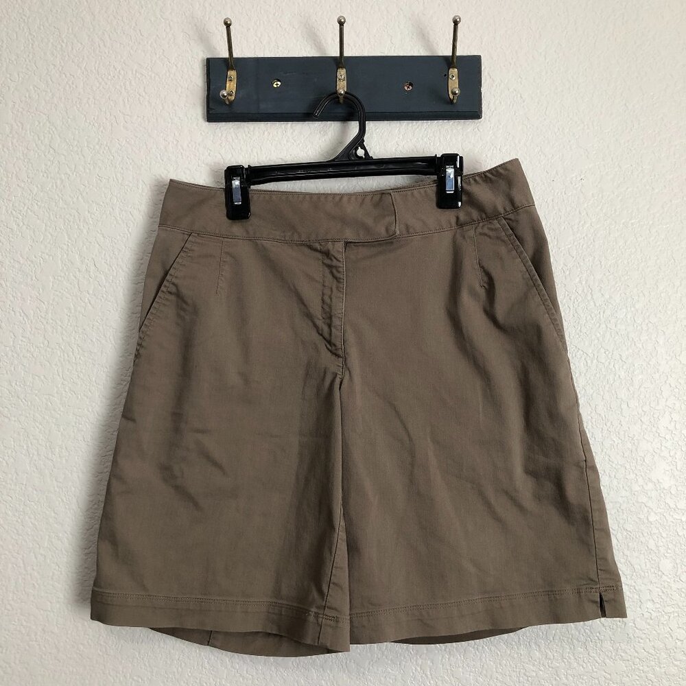 Nike Golf Dri-Fit Brown Golf Shorts Women's 4 Cotton Blend Modest Inseam Long - Picture 1 of 10